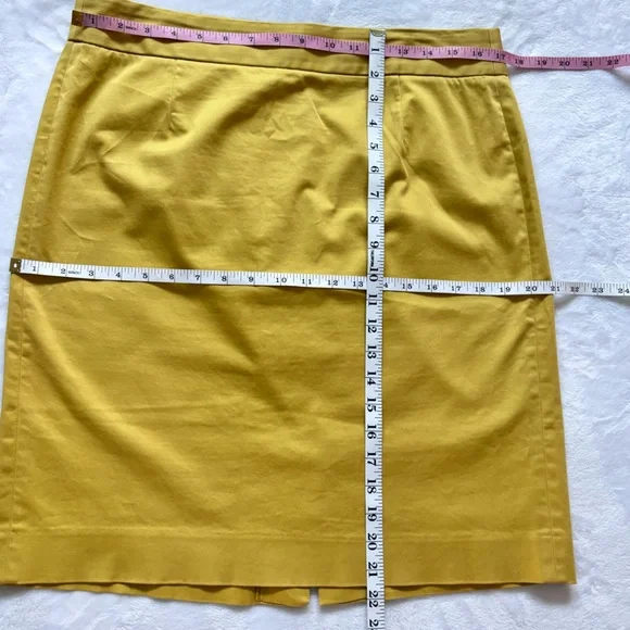 J. CREW Factory Mustard Yellow Knee Length No 2 Pencil Skirt--EUC--12 - Picture 12 of 12
